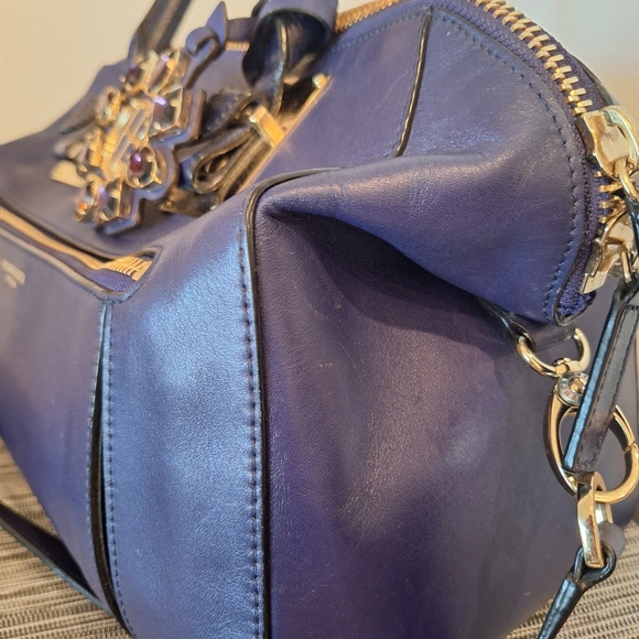 EUC Henri Bendel Eggplant Leather Satchel - Picture 3 of 9